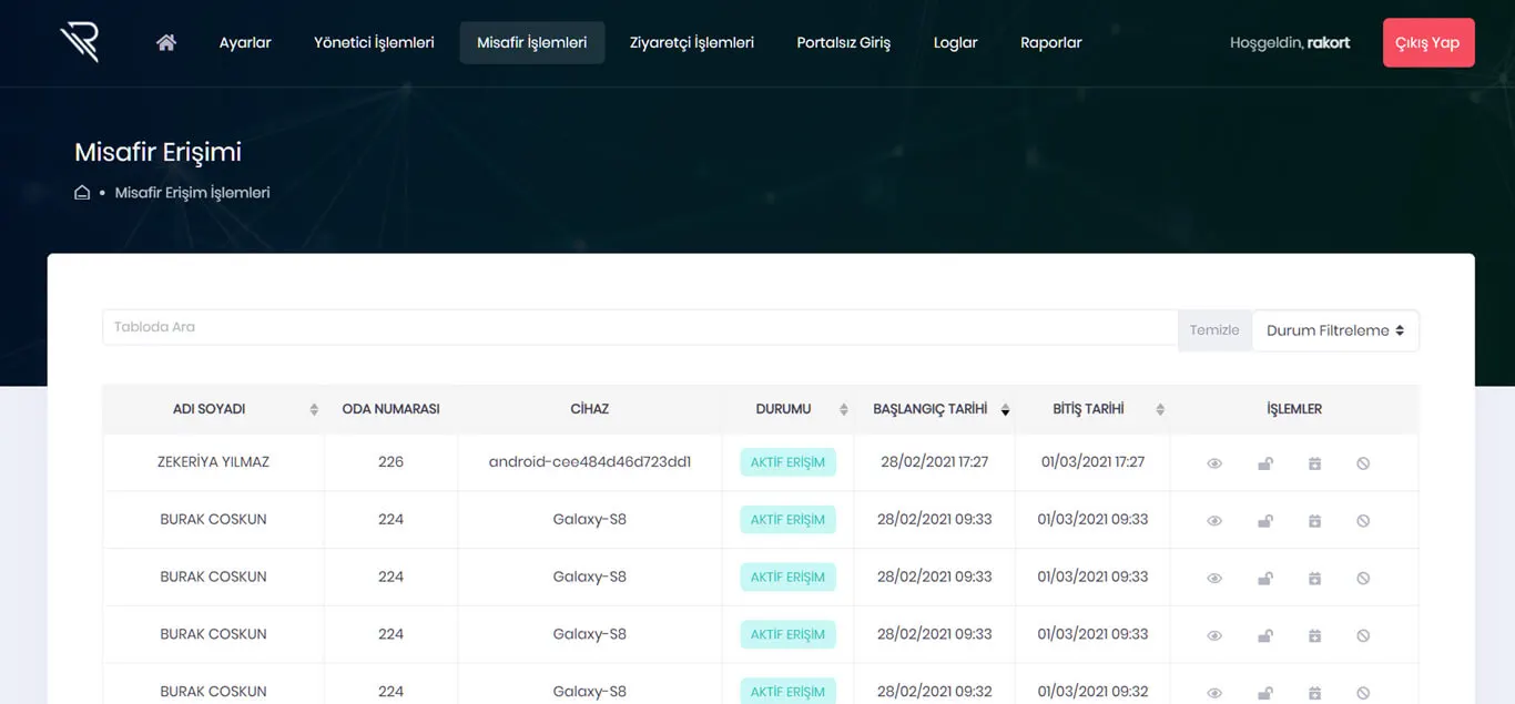 Arkspot - WiFi başvuru Listesi